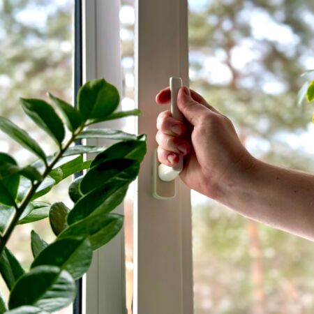 Kipp Funktion bei Fenster für bessere Lüftung und Kontrolle der Feuchtigkeit zum Beispiel für Pflanzen