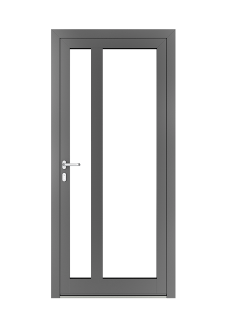 Aluminium Haustür von Drutex mit Glas und individueller Aufteilung